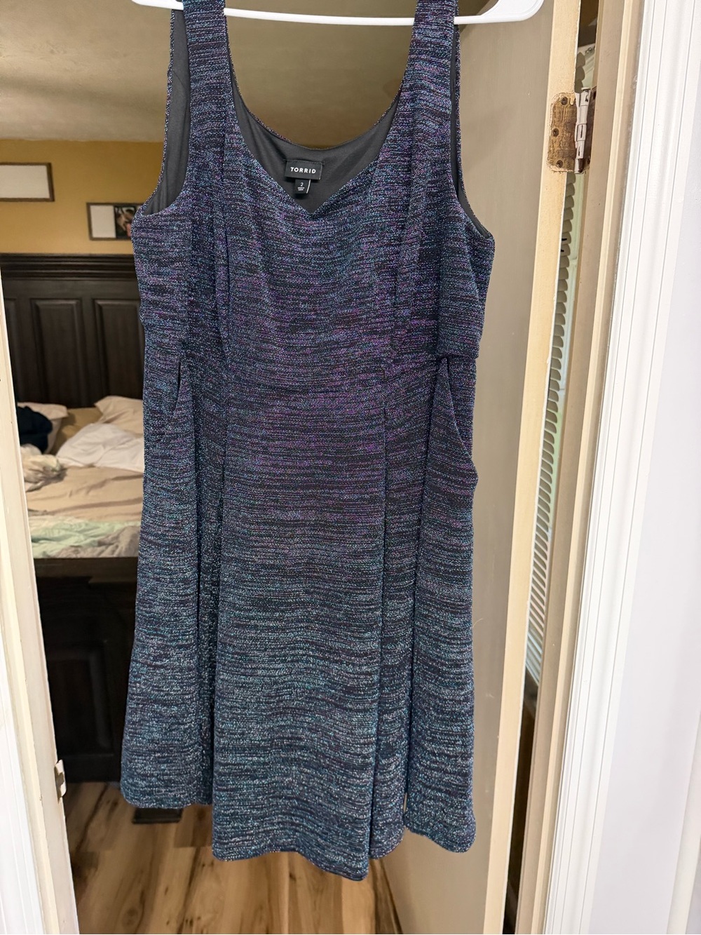 torrid purple and blue knit scoop-neck midi dress